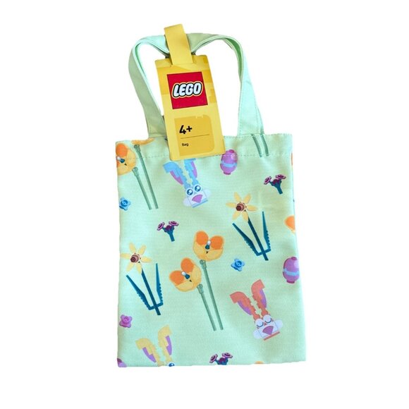 Lego Easter Flower Spring Fabric Tote Bag 9.5"T x 7.5"W New With Tags - Picture 1 of 9
